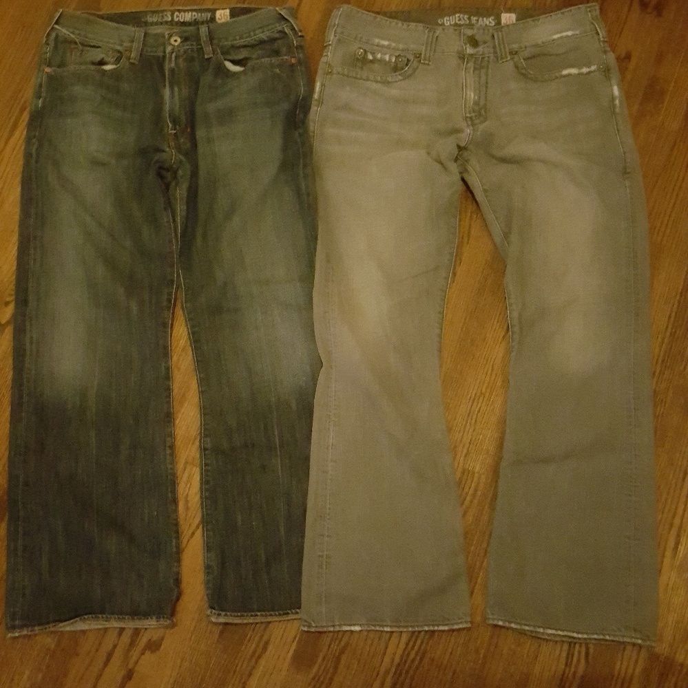 Lot of 2 Pairs Mens Guess Jeans